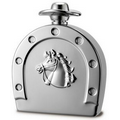 6 Oz. Stainless Steel Horseshoe Flask w/ Embedded Horse Head